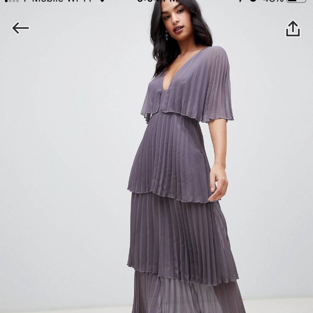 Soft pleated tiered maxi dress—-only worn once